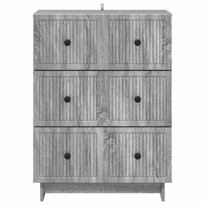 Drawer Cabinet Grey Sonoma 66 x 34.5 x 90 cm Engineered Wood