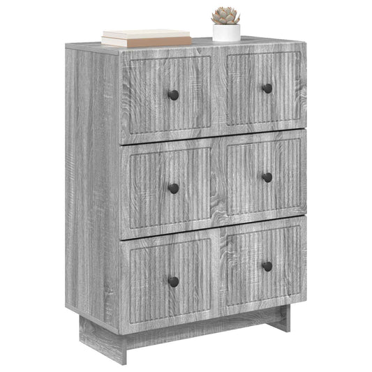 Drawer Cabinet Grey Sonoma 66 x 34.5 x 90 cm Engineered Wood