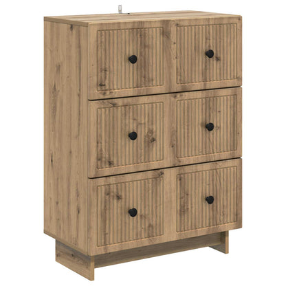 Drawer Cabinet 66 x 34.5 x 90 cm Engineered Wood Artisan Oak