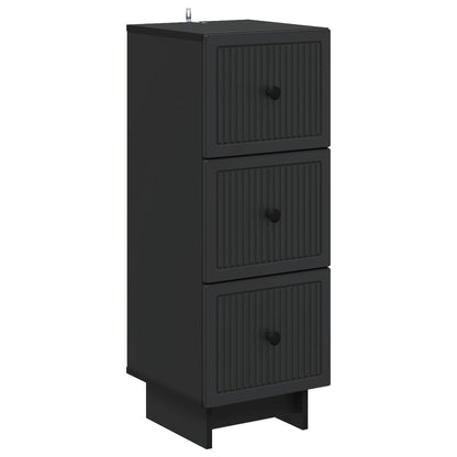 Drawer Cabinet Black 33 x 34.5 x 90 cm Engineered Wood