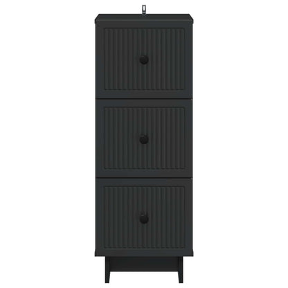 Drawer Cabinet Black 33 x 34.5 x 90 cm Engineered Wood