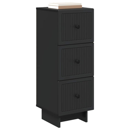 Drawer Cabinet Black 33 x 34.5 x 90 cm Engineered Wood