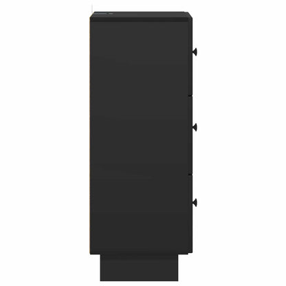 Drawer Cabinet Black 33 x 34.5 x 90 cm Engineered Wood