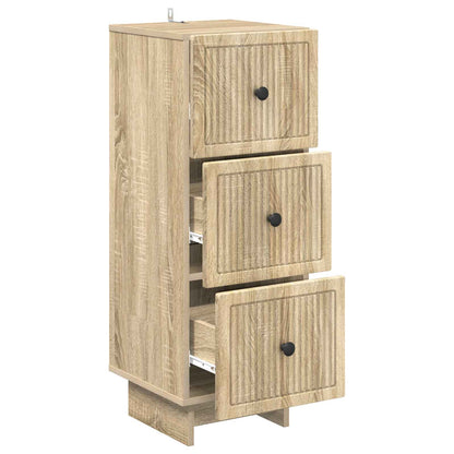 Drawer Cabinet Sonoma Oak 33 x 34.5 x 90 cm Engineered Wood
