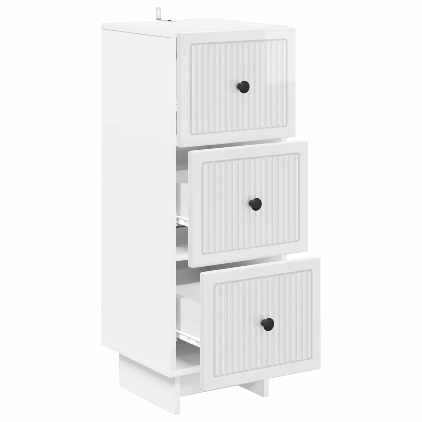 Drawer Cabinet High Gloss White 33 x 34.5 x 90 cm