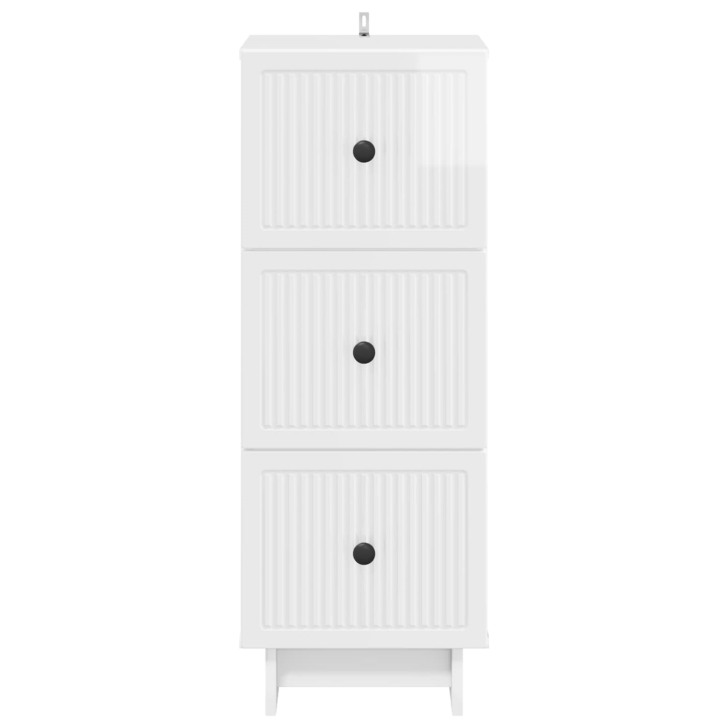 Drawer Cabinet High Gloss White 33 x 34.5 x 90 cm