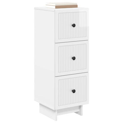 Drawer Cabinet High Gloss White 33 x 34.5 x 90 cm