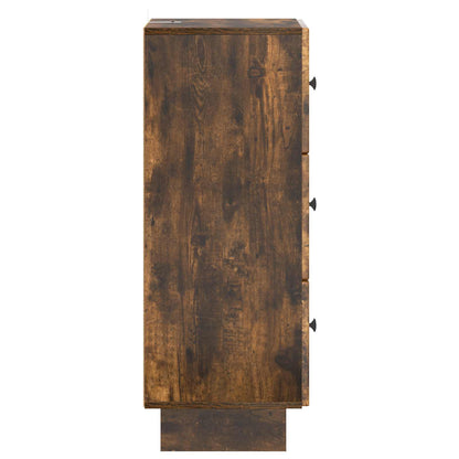 Drawer Cabinet Smoked Oak 33 x 34.5 x 90 cm Engineered Wood