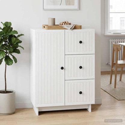Sideboard with Drawer White 66 x 34.5 x 90 cm Engineered Wood