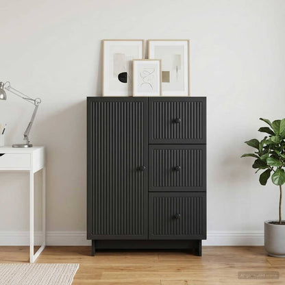 Sideboard with Drawer Black 66 x 34.5 x 90 cm Engineered Wood