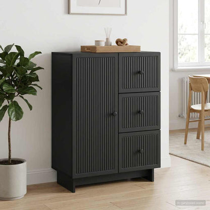 Sideboard with Drawer Black 66 x 34.5 x 90 cm Engineered Wood