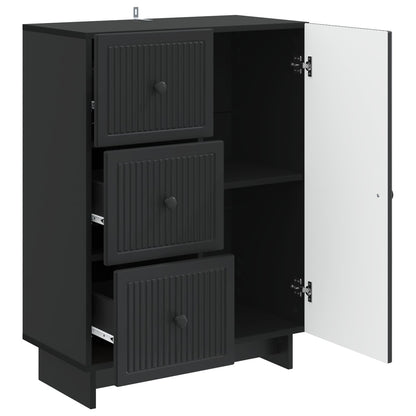 Sideboard with Drawer Black 66 x 34.5 x 90 cm Engineered Wood