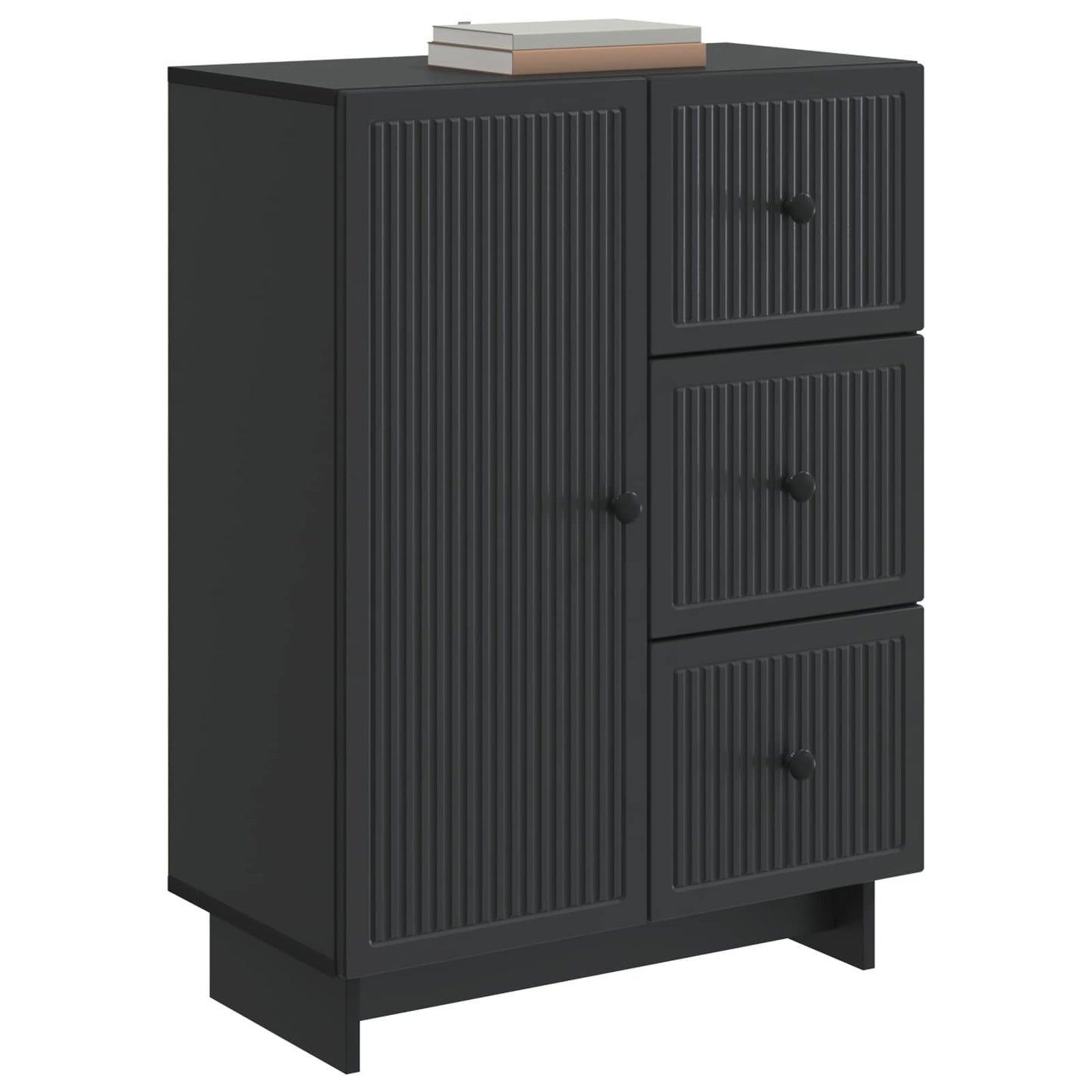 Sideboard with Drawer Black 66 x 34.5 x 90 cm Engineered Wood
