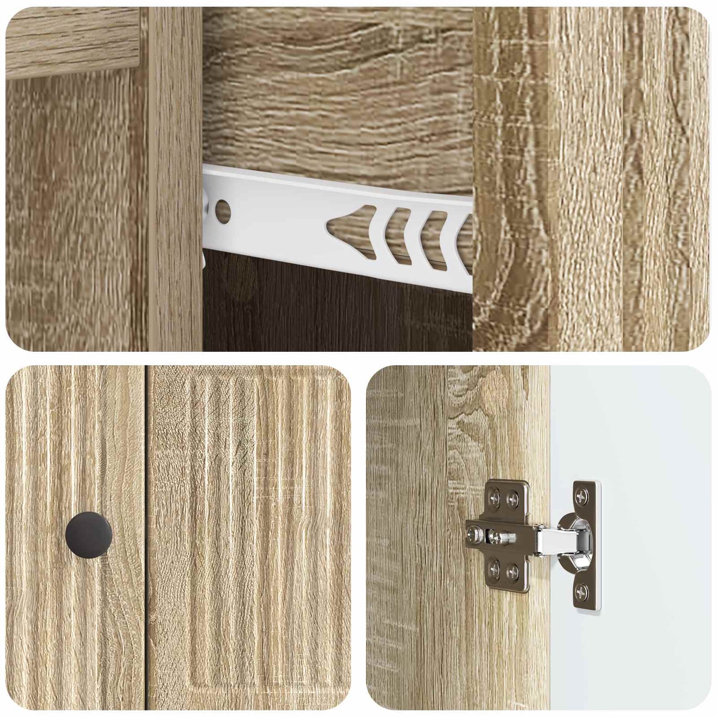Sideboard Sonoma Oak 66 x 34.5 x 90 cm Engineered Wood