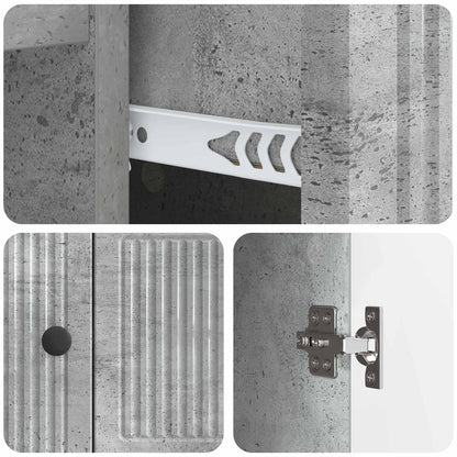 Sideboard Concrete Grey 66 x 34.5 x 90 cm Engineered Wood
