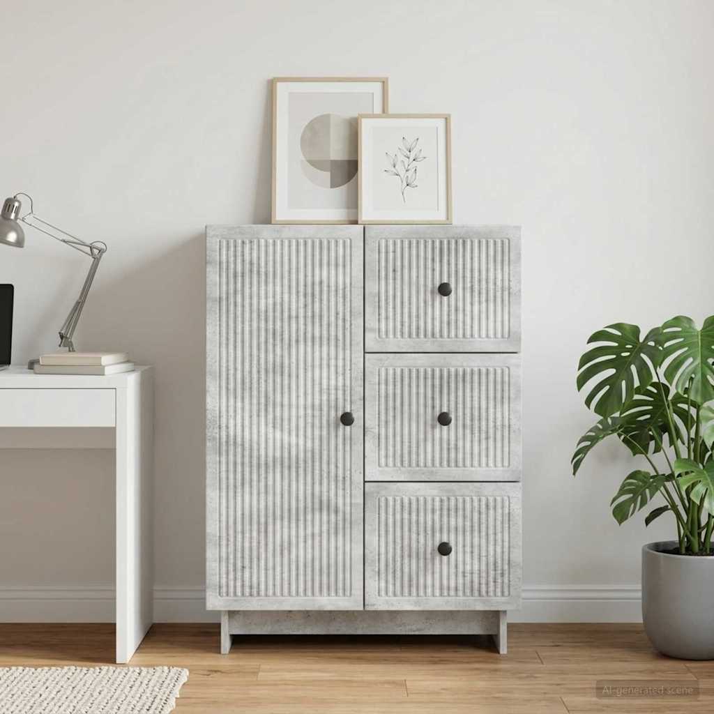 Sideboard Concrete Grey 66 x 34.5 x 90 cm Engineered Wood