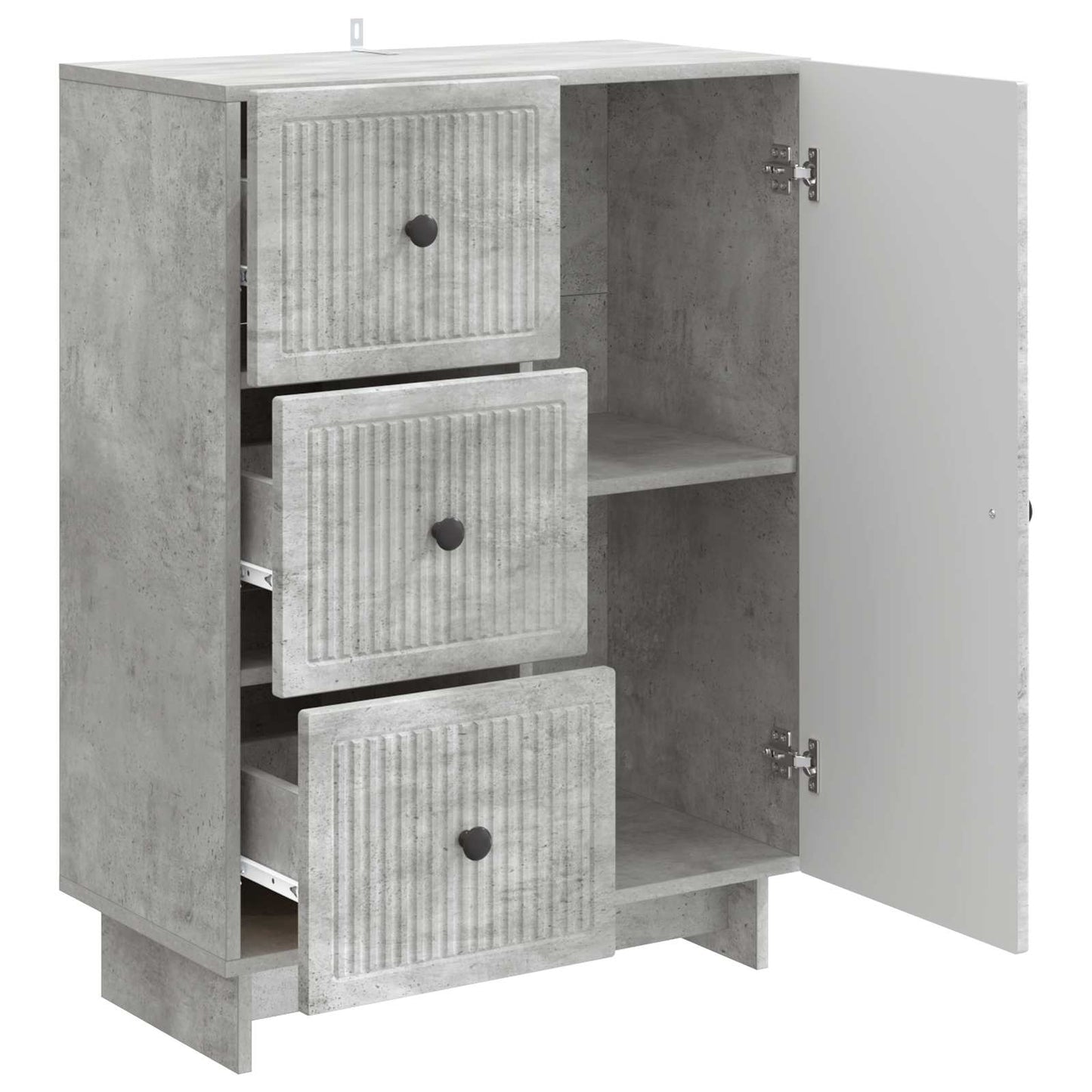 Sideboard Concrete Grey 66 x 34.5 x 90 cm Engineered Wood