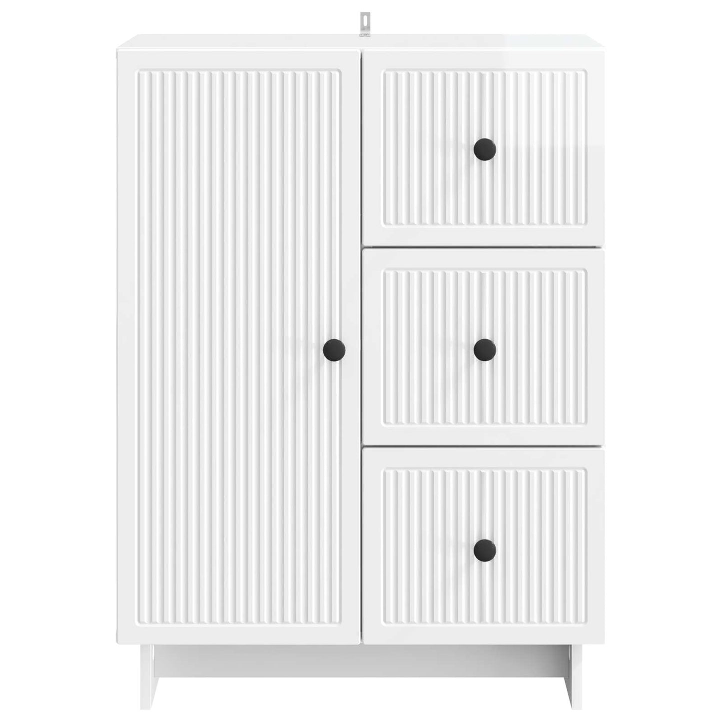 Sideboard High Gloss White 66 x 34.5 x 90 cm Engineered Wood