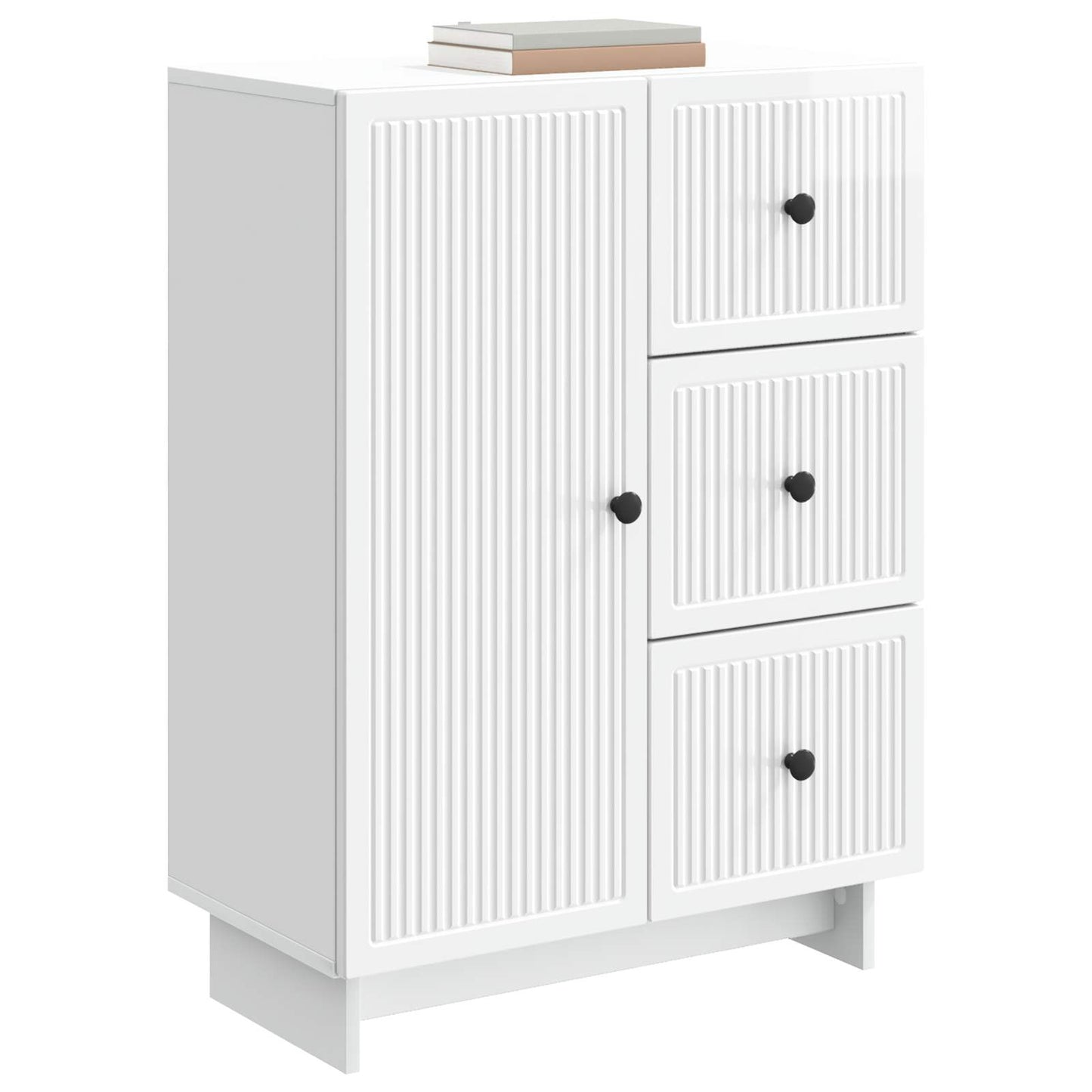 Sideboard High Gloss White 66 x 34.5 x 90 cm Engineered Wood