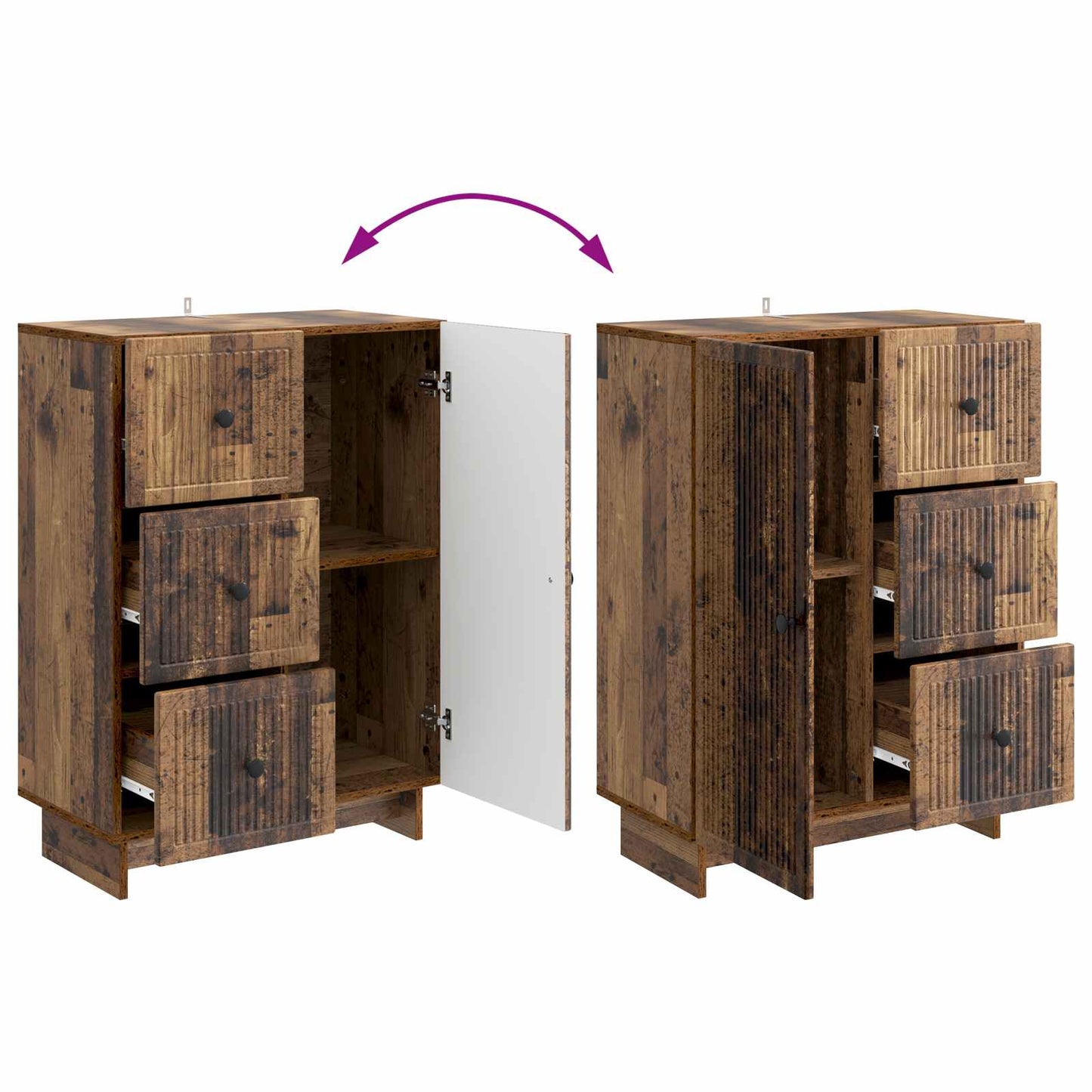 Sideboard Old Wood 66 x 34.5 x 90 cm Engineered Wood