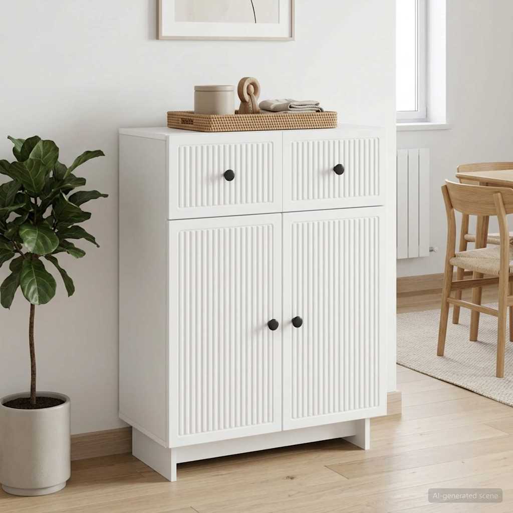 Sideboard with Drawer White 66 x 34.5 x 90 cm Engineered Wood