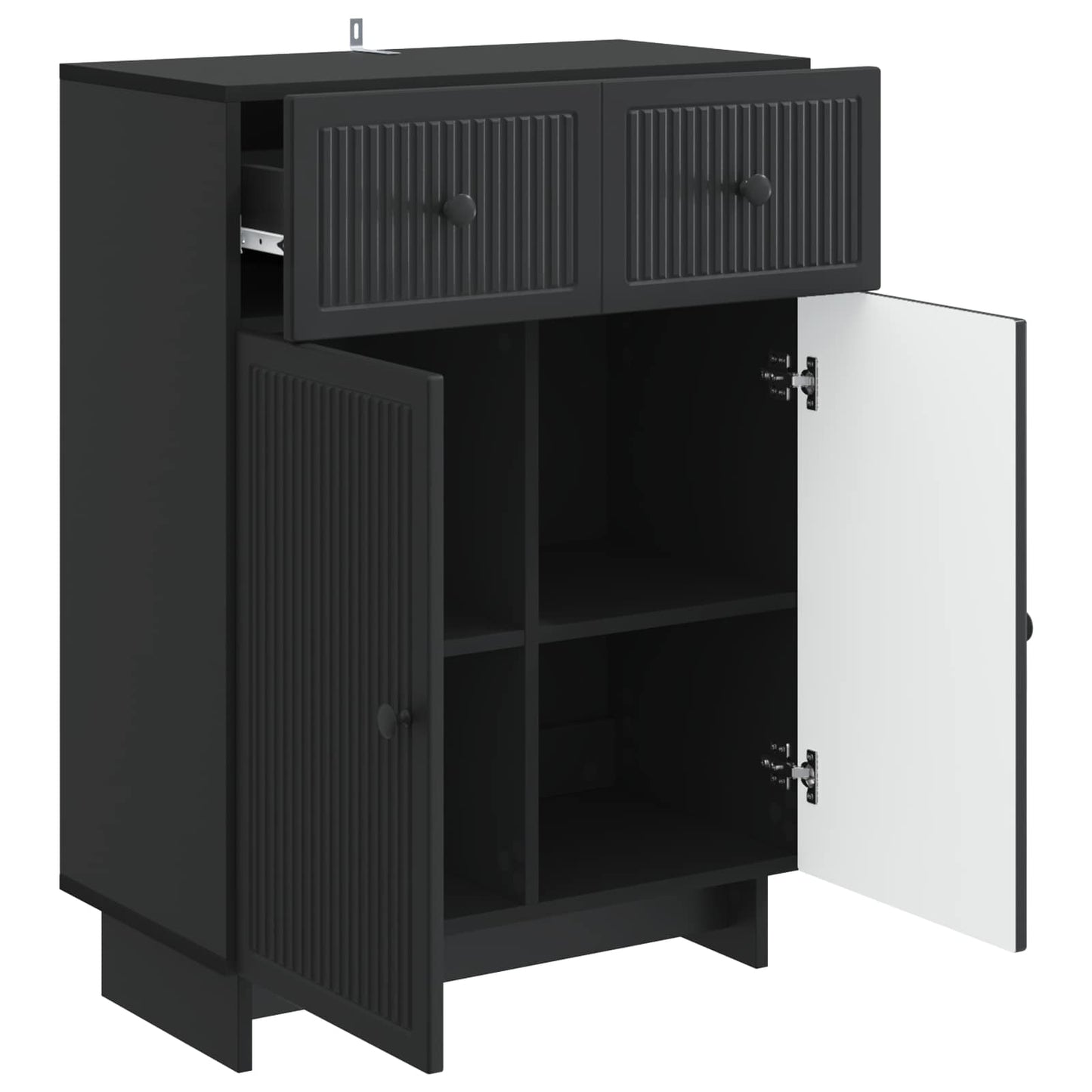 Sideboard with Drawer Black 66 x 34.5 x 90 cm Engineered Wood
