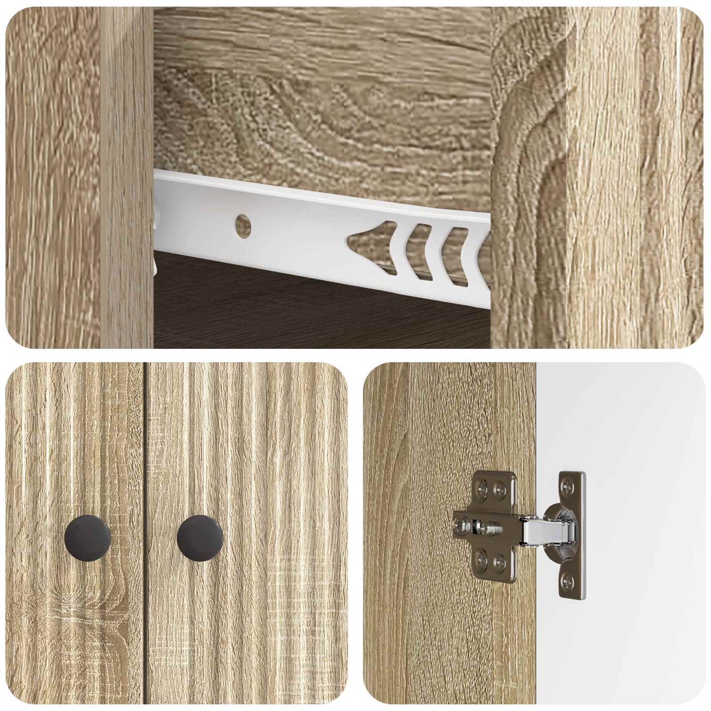 Sideboard Sonoma Oak 66 x 34.5 x 90 cm Engineered Wood