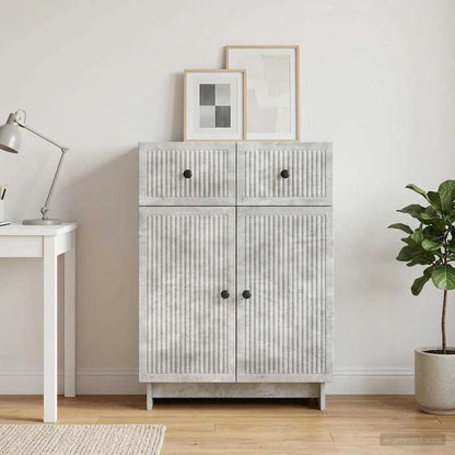 Sideboard Concrete Grey 66 x 34.5 x 90 cm Engineered Wood