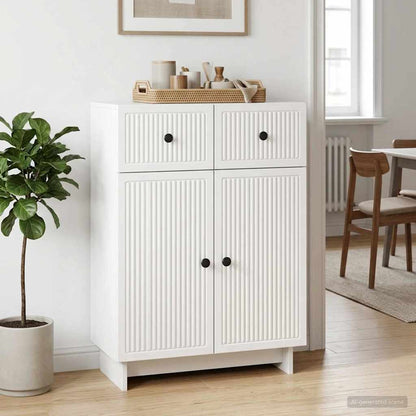 Sideboard High Gloss White 66 x 34.5 x 90 cm Engineered Wood