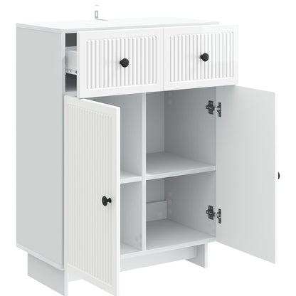 Sideboard High Gloss White 66 x 34.5 x 90 cm Engineered Wood