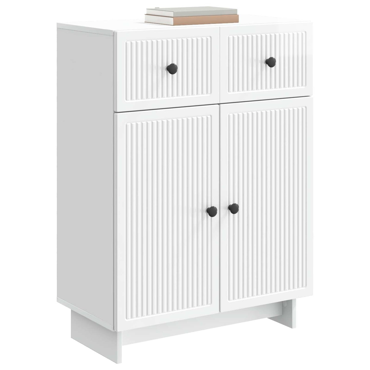 Sideboard High Gloss White 66 x 34.5 x 90 cm Engineered Wood