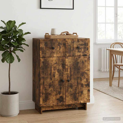 Sideboard Smoked Oak 66 x 34.5 x 90 cm Engineered Wood