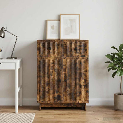 Sideboard Smoked Oak 66 x 34.5 x 90 cm Engineered Wood
