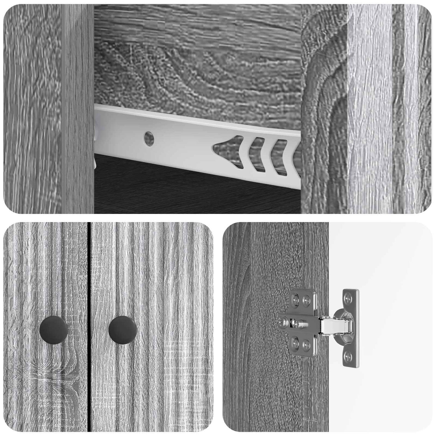 Sideboard Grey Sonoma 66 x 34.5 x 90 cm Engineered Wood