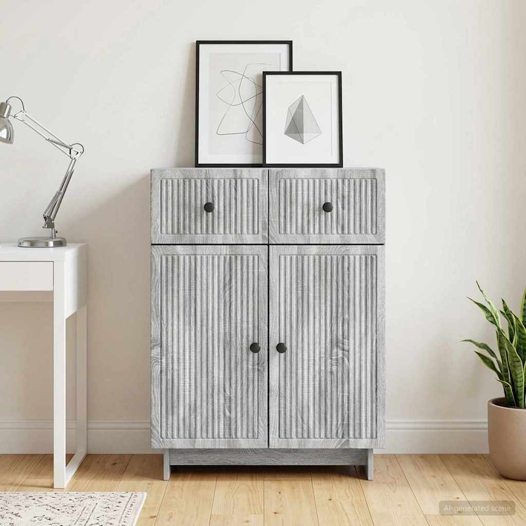 Sideboard Grey Sonoma 66 x 34.5 x 90 cm Engineered Wood