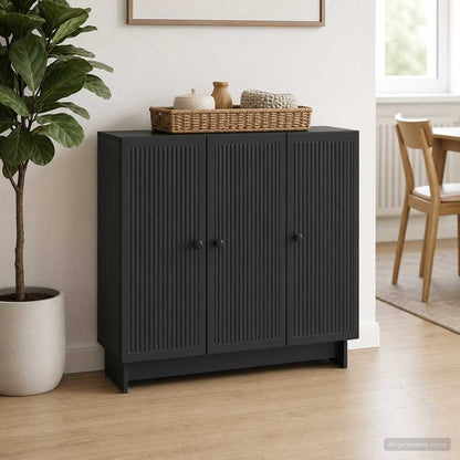 Sideboard Black 89 x 34.5 x 80 cm Engineered Wood