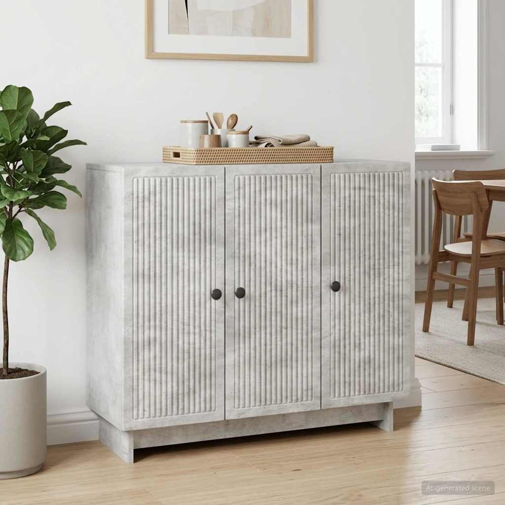 Sideboard Concrete Grey 89 x 34.5 x 80 cm Engineered Wood
