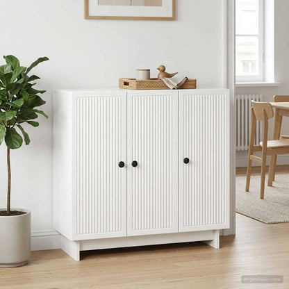 Sideboard High Gloss White 89 x 34.5 x 80 cm Engineered Wood