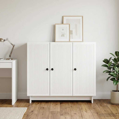 Sideboard High Gloss White 89 x 34.5 x 80 cm Engineered Wood