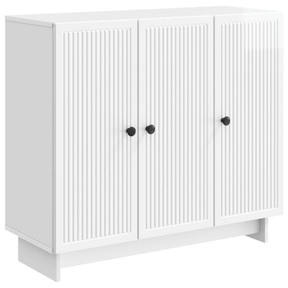 Sideboard High Gloss White 89 x 34.5 x 80 cm Engineered Wood