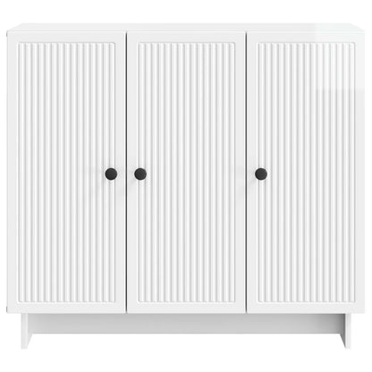 Sideboard High Gloss White 89 x 34.5 x 80 cm Engineered Wood