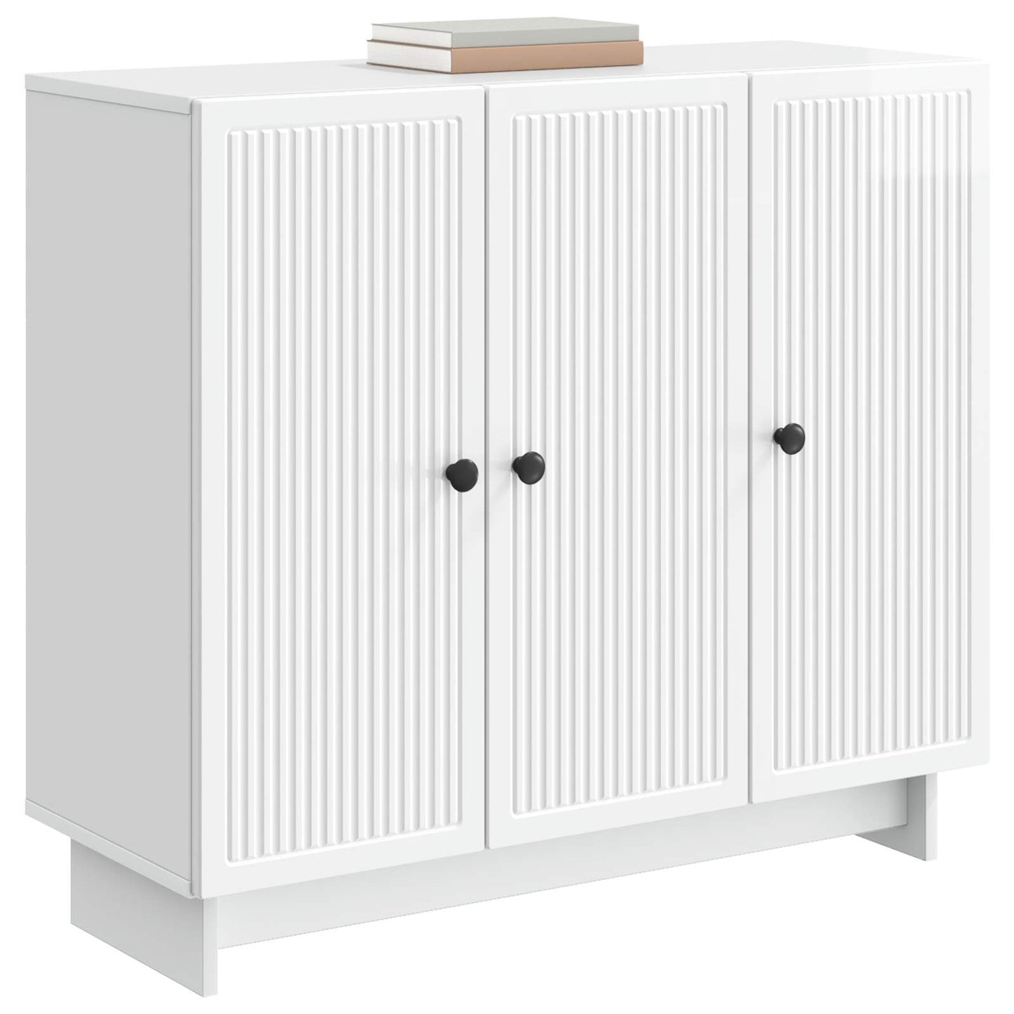 Sideboard High Gloss White 89 x 34.5 x 80 cm Engineered Wood