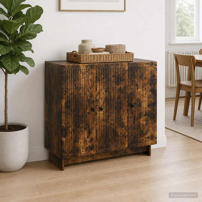 Sideboard Smoked Oak 89 x 34.5 x 80 cm Engineered Wood