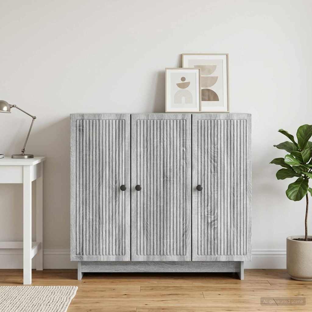 Sideboard Grey Sonoma 89 x 34.5 x 80 cm Engineered Wood