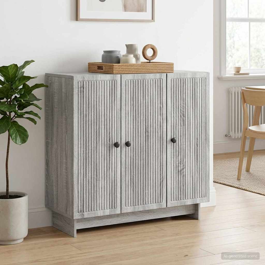 Sideboard Grey Sonoma 89 x 34.5 x 80 cm Engineered Wood