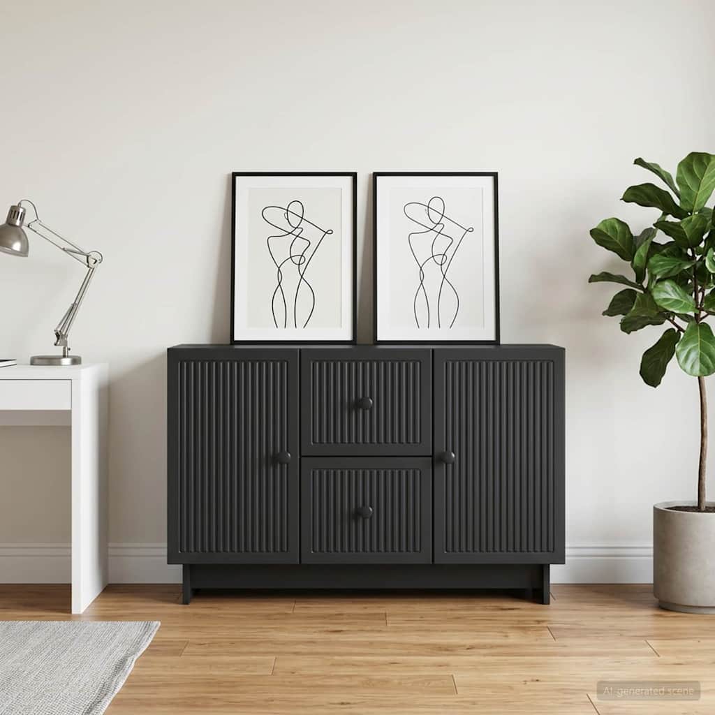 Sideboard with Drawer Black 89 x 34.5 x 60 cm Engineered Wood