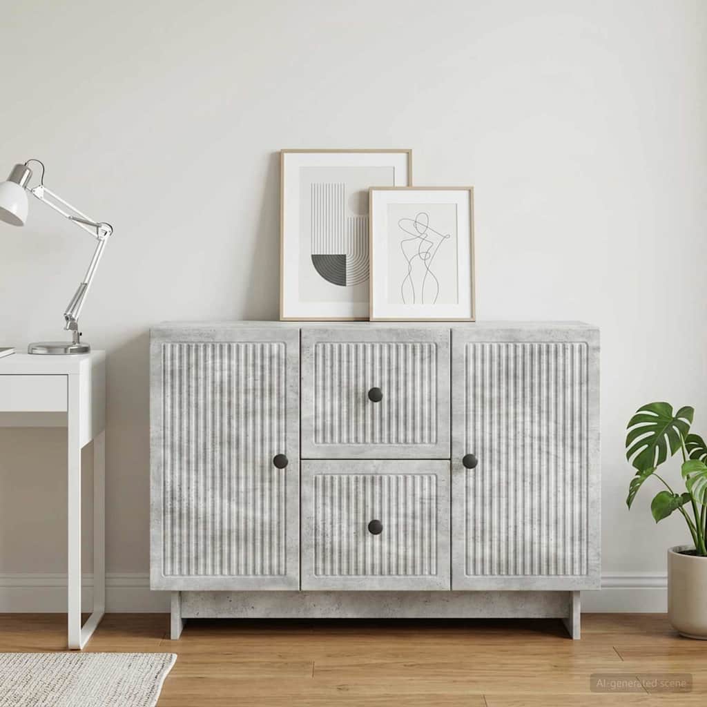 Sideboard Concrete Grey 89 x 34.5 x 60 cm Engineered Wood