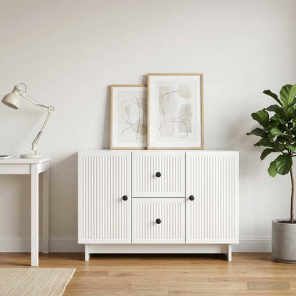 Sideboard High Gloss White 89 x 34.5 x 60 cm Engineered Wood
