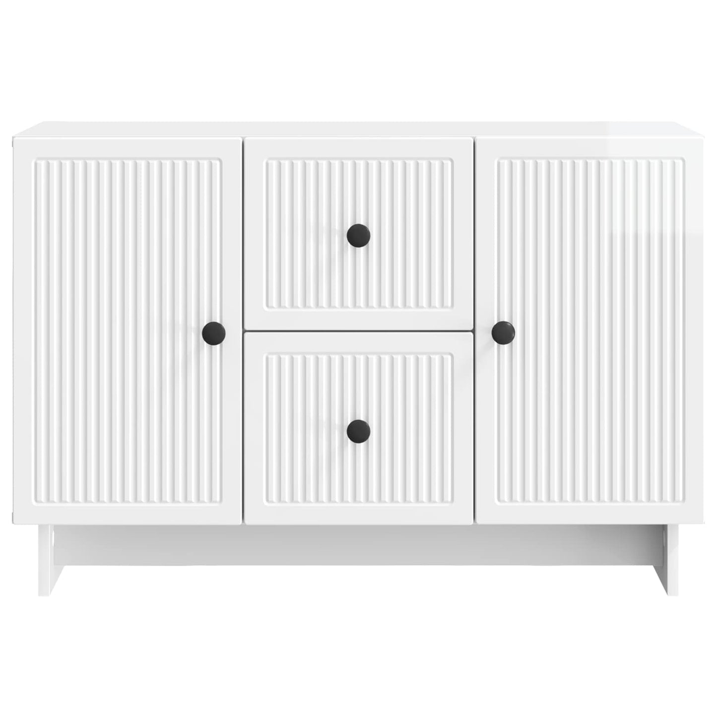 Sideboard High Gloss White 89 x 34.5 x 60 cm Engineered Wood
