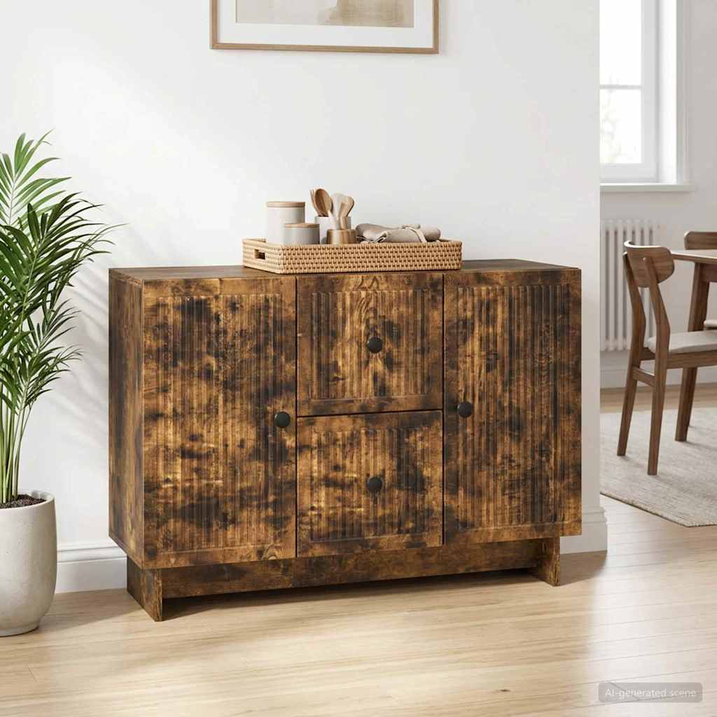 Sideboard Smoked Oak 89 x 34.5 x 60 cm Engineered Wood